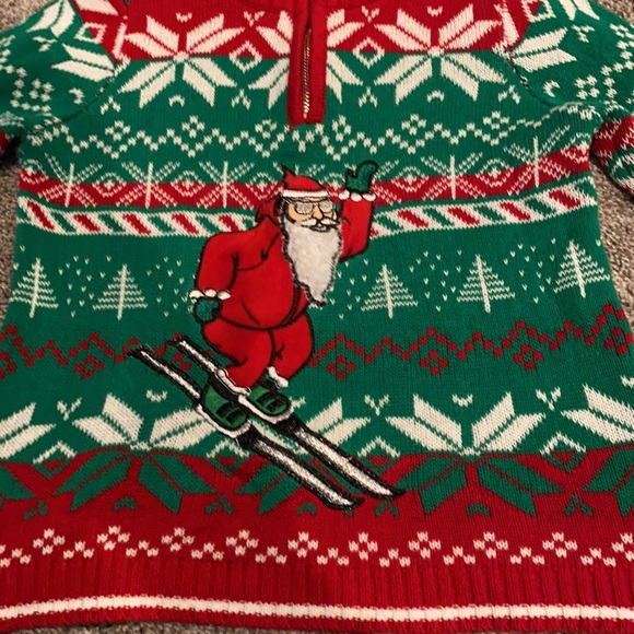 Blizzard Bay zip skiing Santa sweater - Picture 6 of 7
